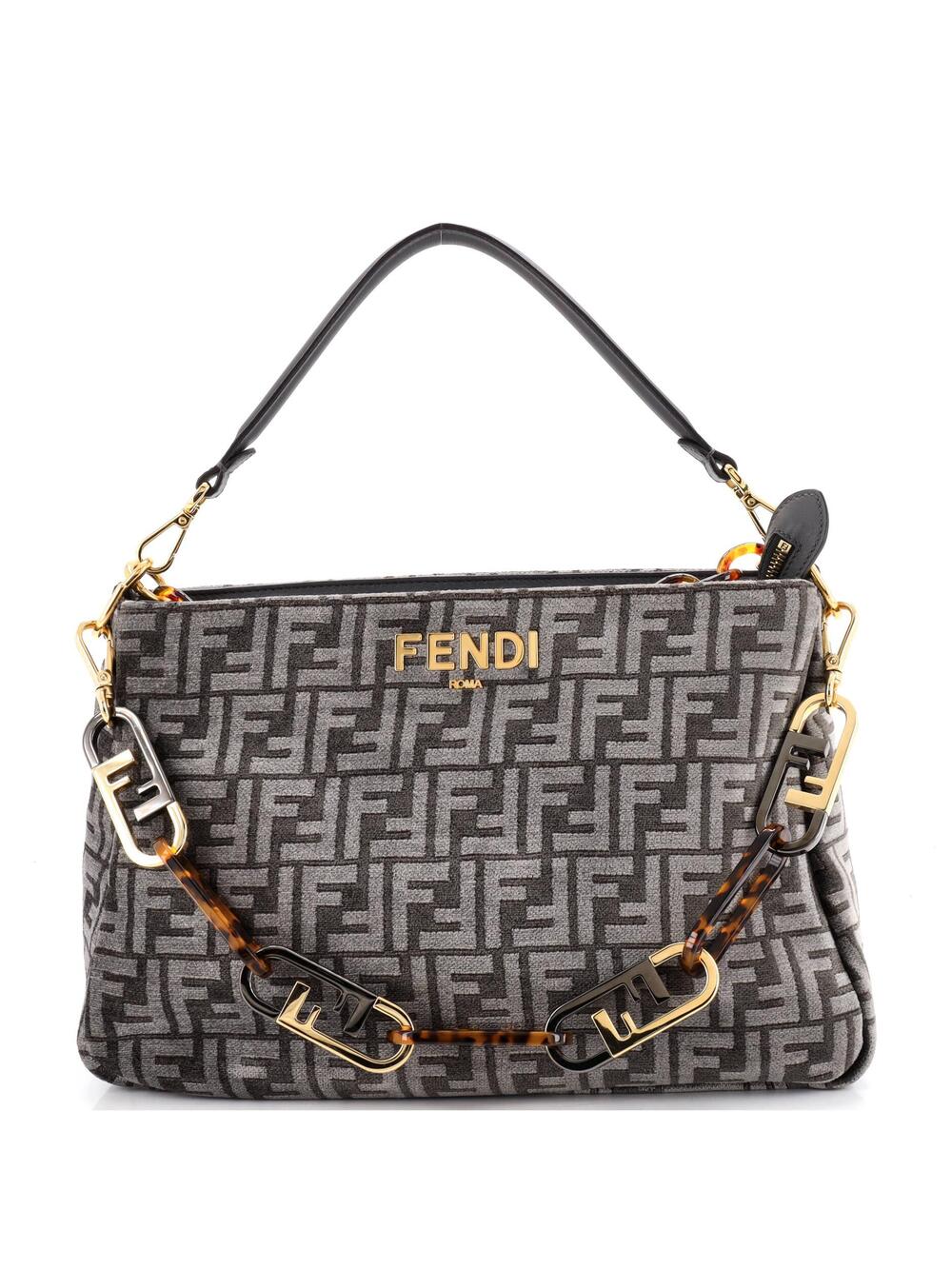 Fendi O'Lock Zip Shoulder Bag Zucca #281350F23B